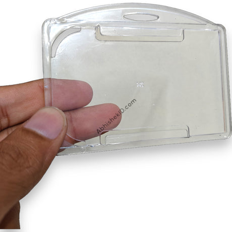 ID Card Holder H140 2H PVC ID Card Holder Crytsal Transparent Model Horizontal (1)