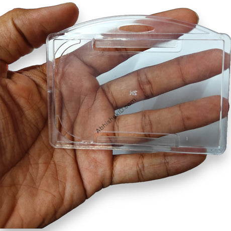 ID Card Holder H140 2H PVC ID Card Holder Crytsal Transparent Model Horizontal (3)