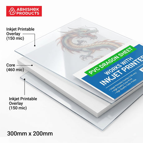 A4 PVC dragon sheet 760 micron 50 sets for inkjet ID card printing by AbhishekID