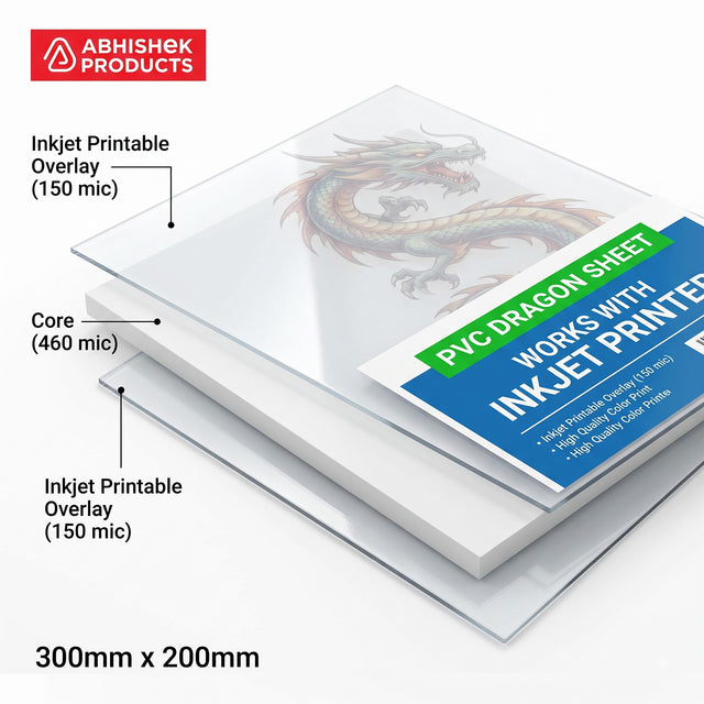 A4 PVC dragon sheet 760 micron 50 sets for inkjet ID card printing by AbhishekID