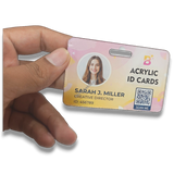 Vertical Acrylic Sandwich ID Card Set | 54x86mm | 2mm Thick | 2 Pcs Per Set | Clear Gum + Lamination Ready