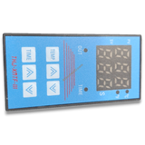 Blue plastic digital temperature controller for 15x15 & 16x24 heat press, with digital meter and buttons.