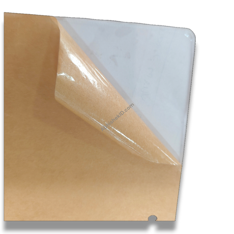 Finished near-A4 acrylic tabletop photo frame with black MDF legs on desk display
