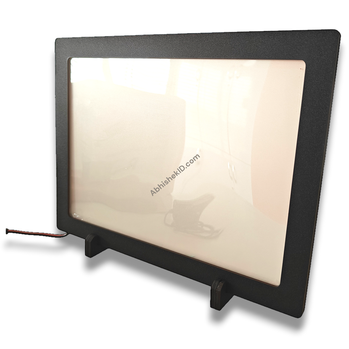 A4 LED Light Frame, premium black MDF, tabletop or wall hanging display.