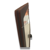 A4 LED Light Frame, premium dark brown MDF, tabletop or wall hanging display.