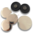 58mm Fridge Magnet Badge Material: Fixed Plastic Ferrite Base in silver and black for custom badge making.