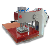 15x15 Automatic Double Bed Sublimation Heat Press, Dual Station Garment Press, red and gray metal, for fabric printing