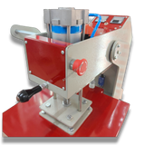 15x15 Automatic Double Bed Sublimation Heat Press, red and gray metal, dual station garment press for textile printing.