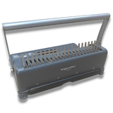 A4 21-Slot Comb Binding Machine for Office, gray metal and plastic, for document binding