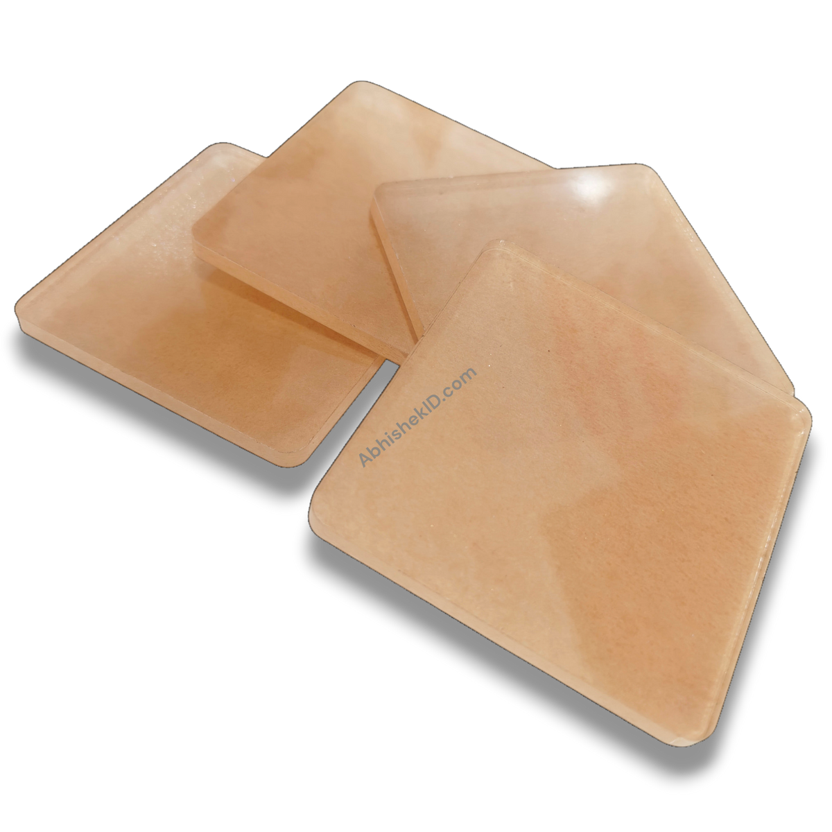 74mm square clear acrylic paper weight DIY blank for desk, inserts, and gifts