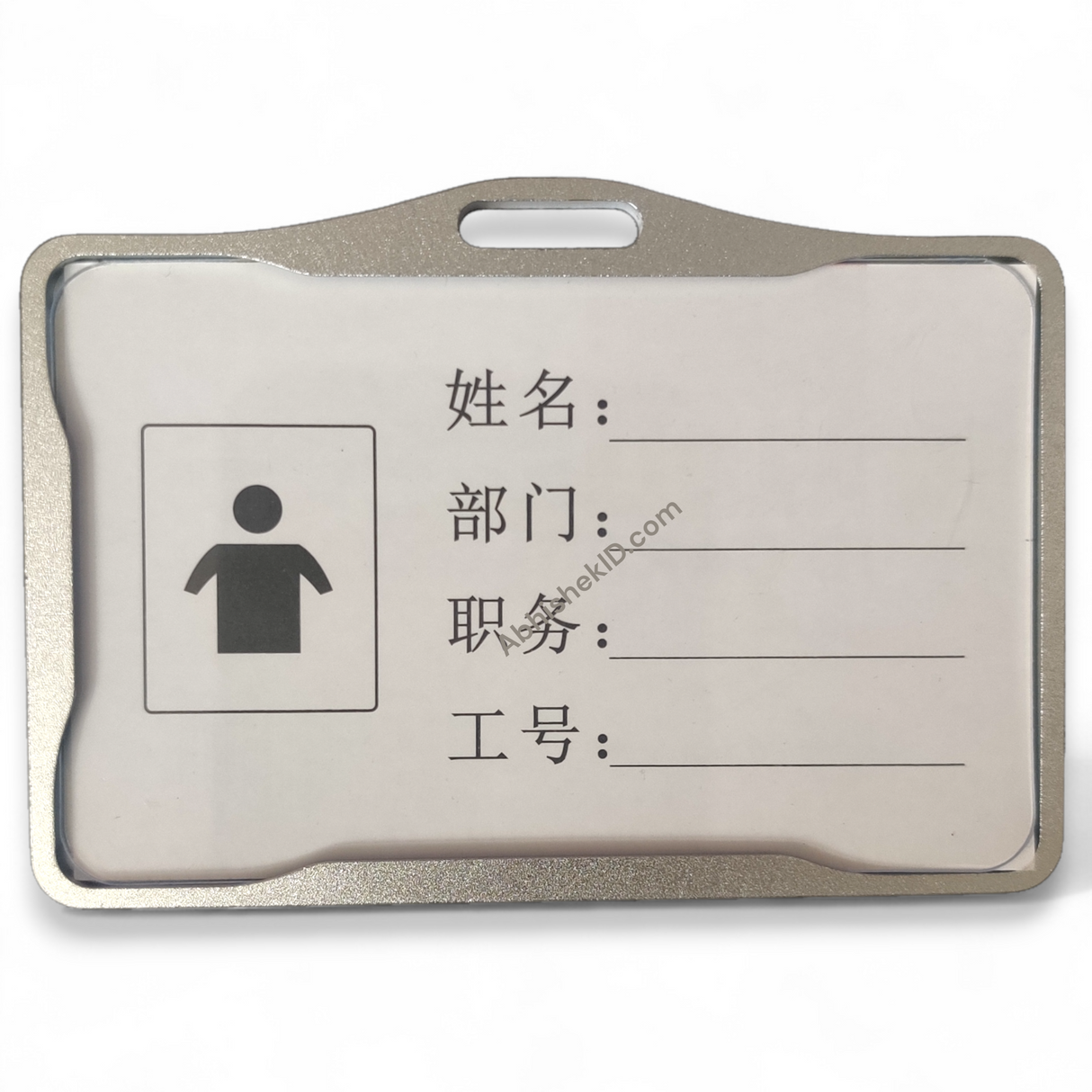 Silver Metal ID Card Holder - Premium Aluminium Badge Holder by Abhishek | 54x86mm Horizontal Design