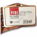 Golden Metal ID Card Holder - Premium Aluminium Badge Holder by Abhishek | 54x86mm Horizontal Design