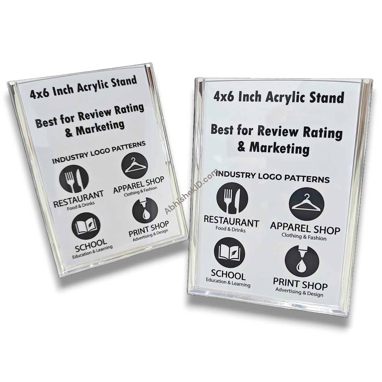 K-164 Acrylic Stand 6x4 inch transparent display with sample insert