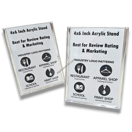 K-164 Acrylic Stand 6x4 inch transparent display with sample insert