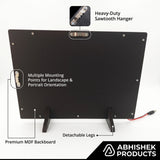 A4 LED Light Frame, premium black MDF, tabletop or wall hanging with detachable legs and sawtooth hanger.