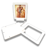 White magnetic tabletop frame, 3x4 inch. Perfect for displaying family memories. Home decor.