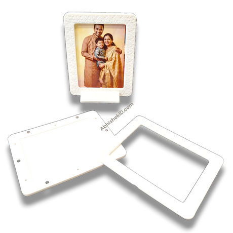 White magnetic tabletop frame, 3x4 inch. Perfect for displaying family memories. Home decor.