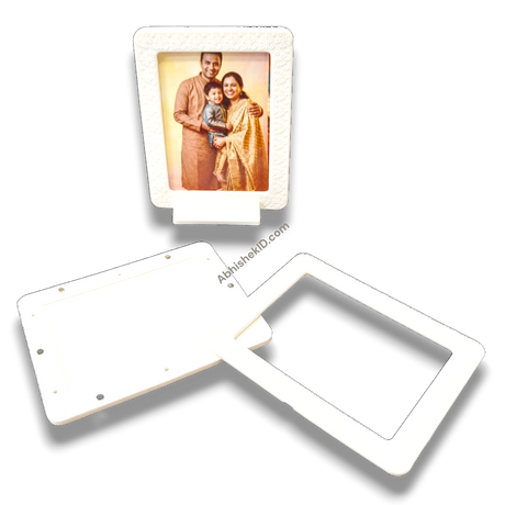 White magnetic tabletop frame, 3x4 inch. Perfect for displaying family memories. Home decor.