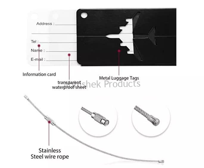 Metal Luggage Tag Stainless Steel Metal Luggage Tag (2)