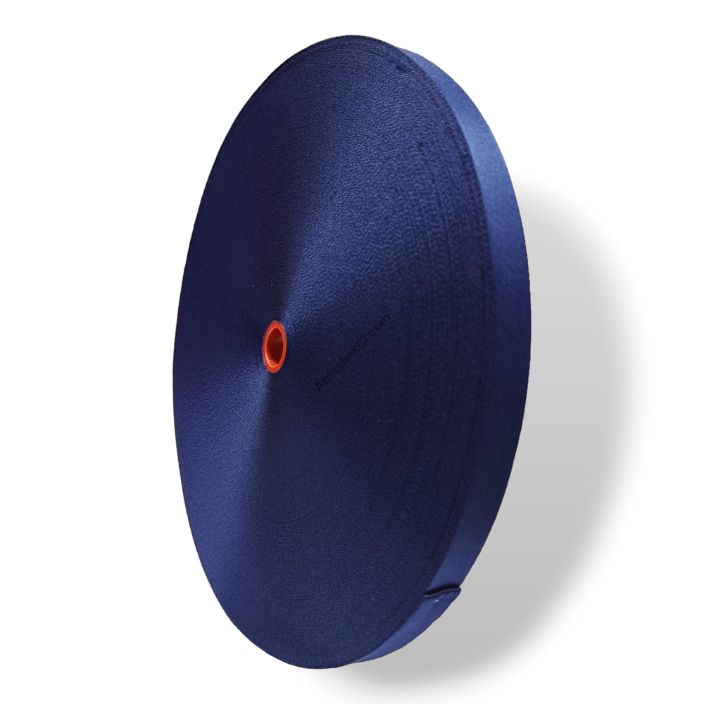 Navy blue 12mm Colour Satin Roll for screen printing custom corporate ID card lanyards.