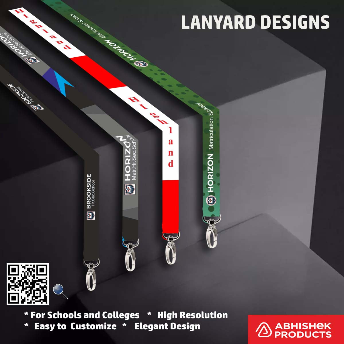 Trendy stripe ID card lanyard design