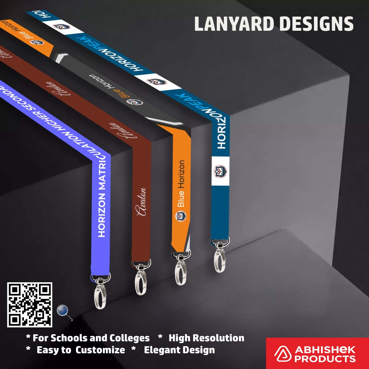 Funky blue ID card lanyard design