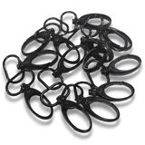 Premium Black 20mm Metal Fish Hook for ID Card Lanyards, durable swivel lobster clasp for badge neck straps.
