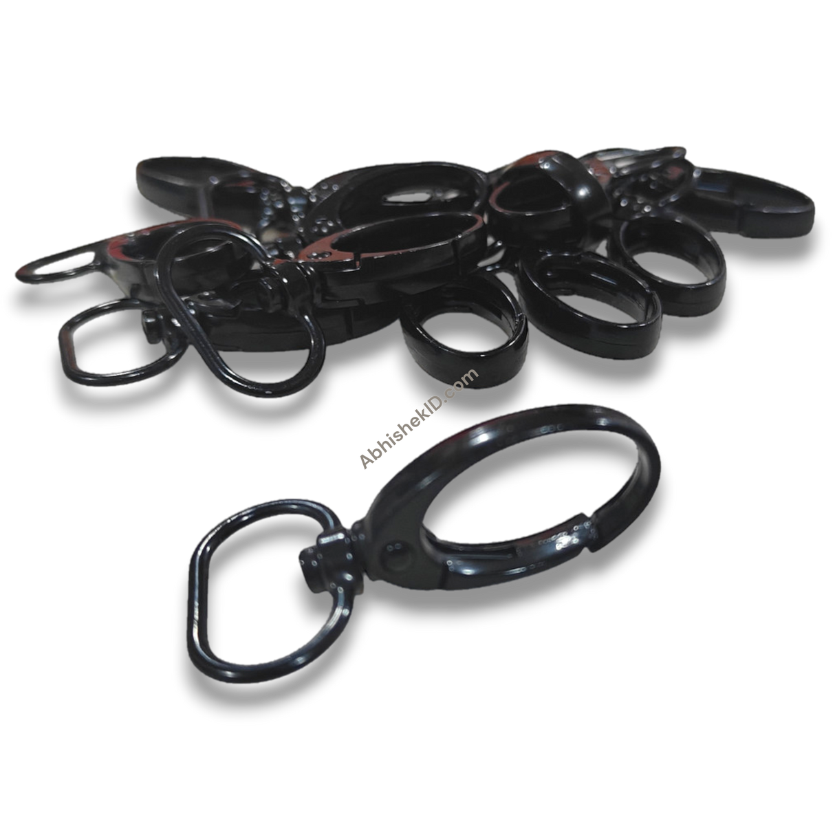 Premium Black 20mm Fish Hook for ID Card Lanyards, metal swivel clasp for badge holders and name tags.