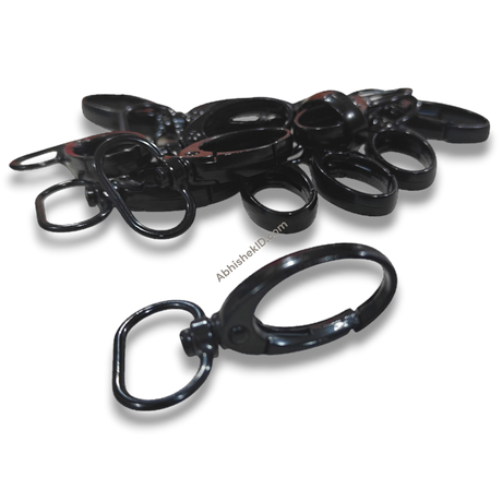 Premium Black 20mm Fish Hook for ID Card Lanyards, metal swivel clasp for badge holders and name tags.