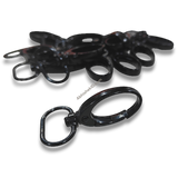 Premium black 20mm metal fish hook for ID card lanyards, durable black swivel clasp for secure badge attachment.