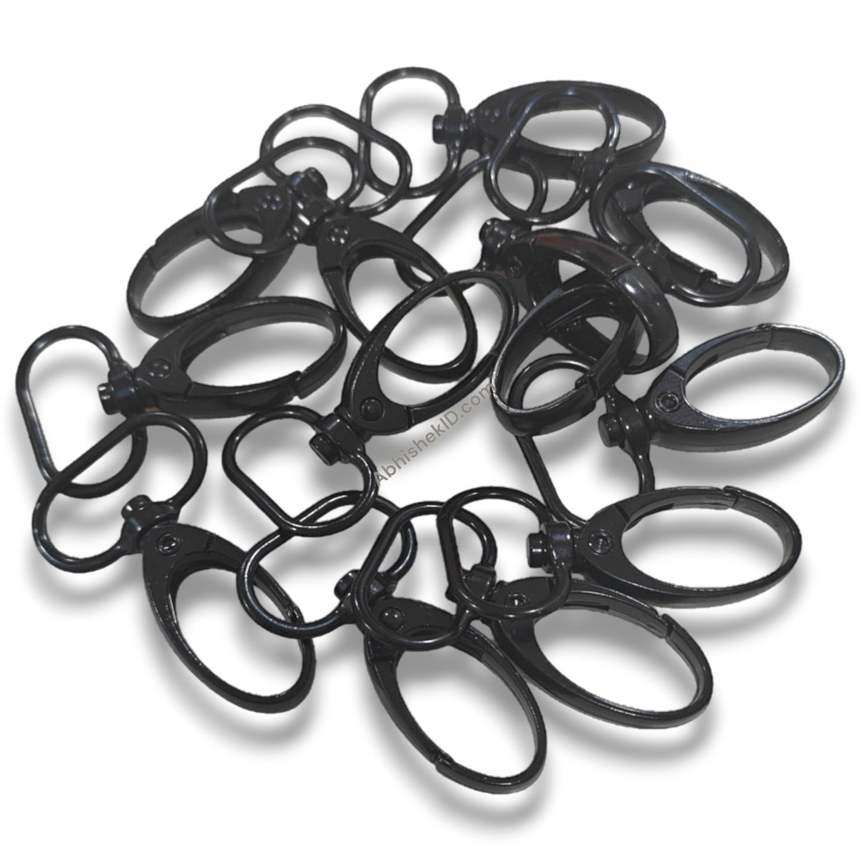 Premium Black 20mm Fish Hook metal swivel clips for ID card lanyards and badge holders.