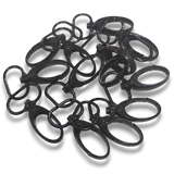 Premium Black 20mm Fish Hook metal swivel clips for ID card lanyards and badge holders.