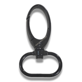 Premium black 20mm metal fish hook for ID card lanyards, durable swivel clasp for secure badge holder attachment.