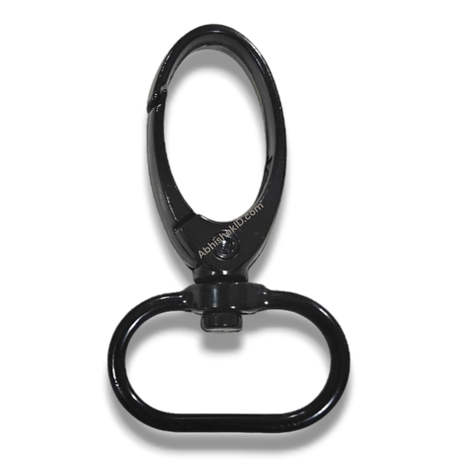 Premium Black 20mm Metal Fish Hook Swivel Clasp for ID Card Lanyards and Security Badge Holders