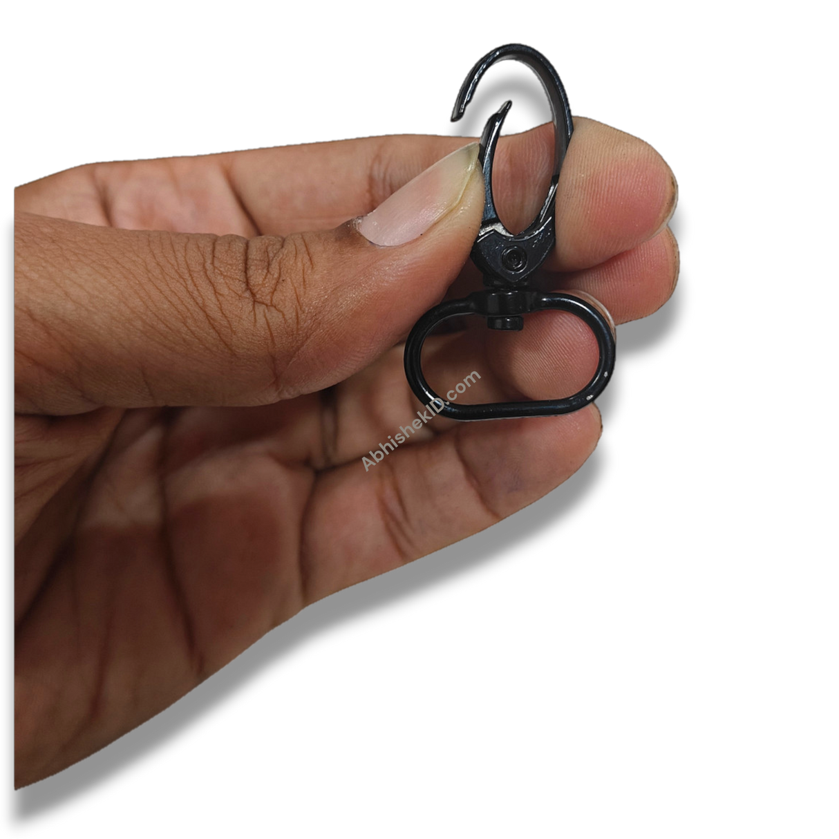Premium Black 20mm Fish Hook for ID Card Lanyards, durable black metal swivel clip for badge holders.