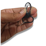 Premium Black 20mm Fish Hook for ID Card Lanyards, durable black metal swivel clip for badge holders.