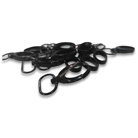 Premium Black 20mm Fish Hook for ID Card Lanyards, black metal swivel clips for lanyard badge holder attachment.