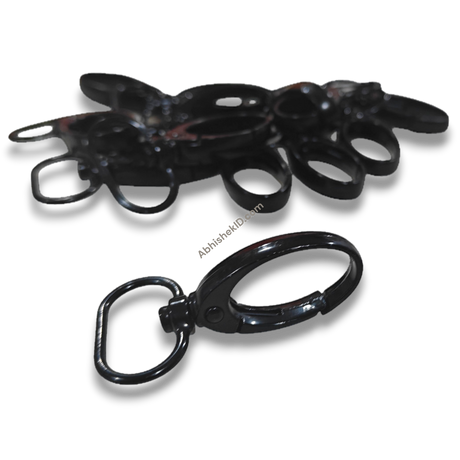 Premium Black 20mm Fish Hook metal swivel clip for ID card lanyards and badge holder attachments.