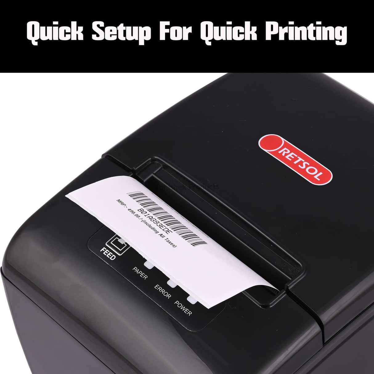 RETSOL RPT 82U Thermal Receipt Printer 400 Mhz With Auto Cutter Ideal For Retail Shops Restaurants Supermarkets Only USB 3