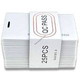 White plastic RFID Thick Cards 125kHz for Attendance and Access Control, stack of 25 cards with slot punch.