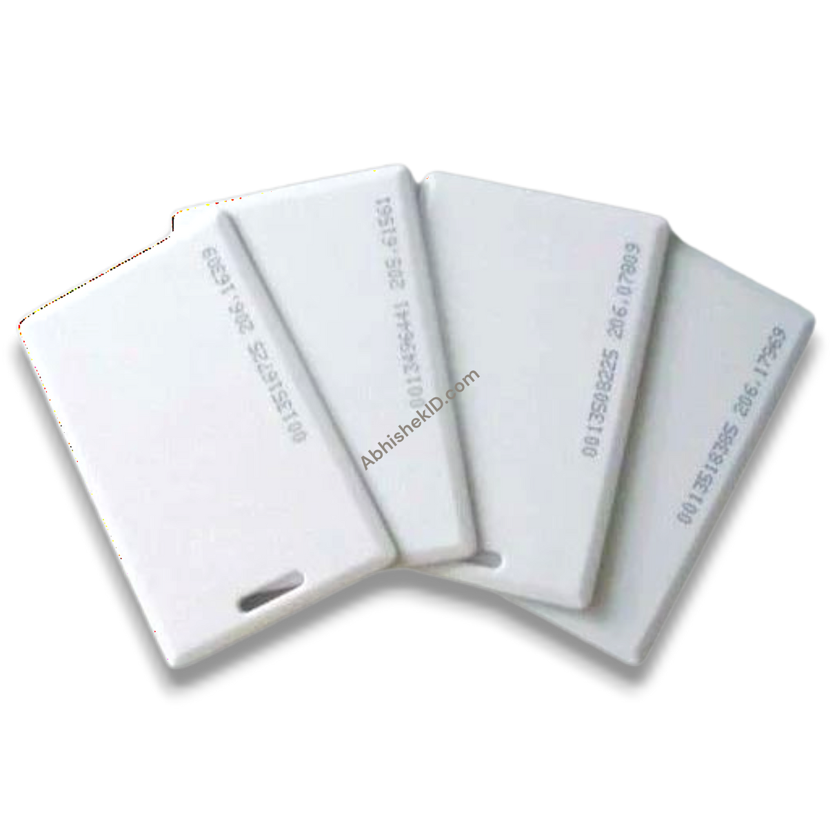 White plastic RFID Thick Cards 125kHz for attendance and access control with printed ID numbers.