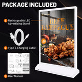 Rechargeable A4 Double-Sided Menu Stand Bar Slim Led Advertising Light Box