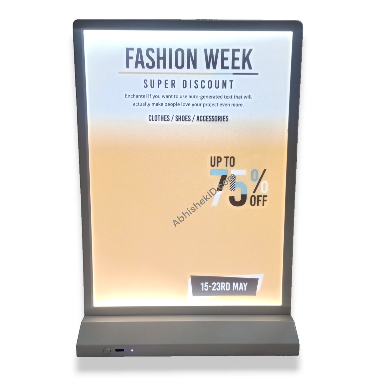 Rechargeable A4 Double-Sided Menu Stand Bar Slim Led Advertising Light Box