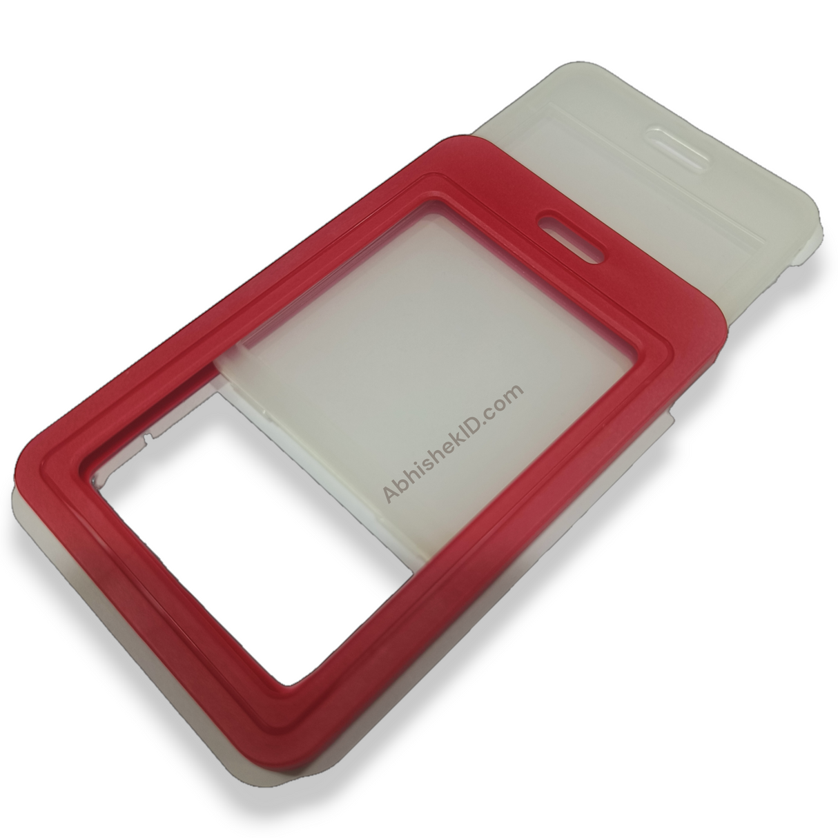 Red Jacket Holder Heavy Indian Grade 54X86MM Vertical PVC Transparent ID CARD HOLDER (1)