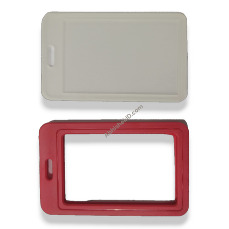 Red Jacket Holder Heavy Indian Grade 54X86MM Vertical PVC Transparent ID CARD HOLDER (2)