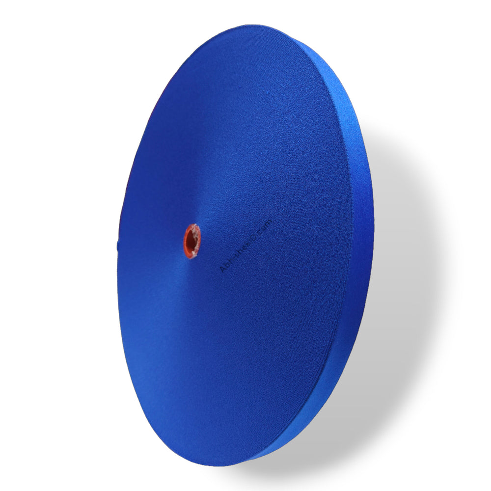 Flat view of royal blue 12mm Colour Satin Roll for business signage and lanyards.