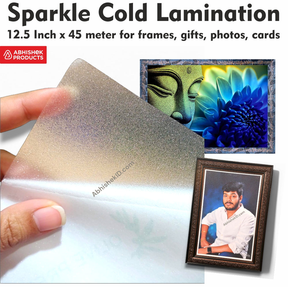 ਫੋਟੋ ਫਰੇਮ ਲਈ ਸਪਾਰਕਲ ਕੋਲਡ ਲੈਮੀਨੇਸ਼ਨ ਰੋਲ, ਮੋਬਾਈਲ ਸਕਿਨ ਸਟਿੱਕਰ - 12.5 ਇੰਚ