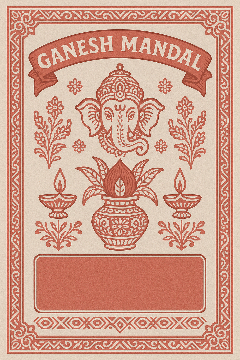 Ganesh Mandal ID Card Design Templates SVG (85x130mm) – Editable for CorelDRAW, Photoshop, Illustrator