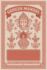 Ganesh Mandal ID Card Design Templates SVG (85x130mm) – Editable for CorelDRAW, Photoshop, Illustrator