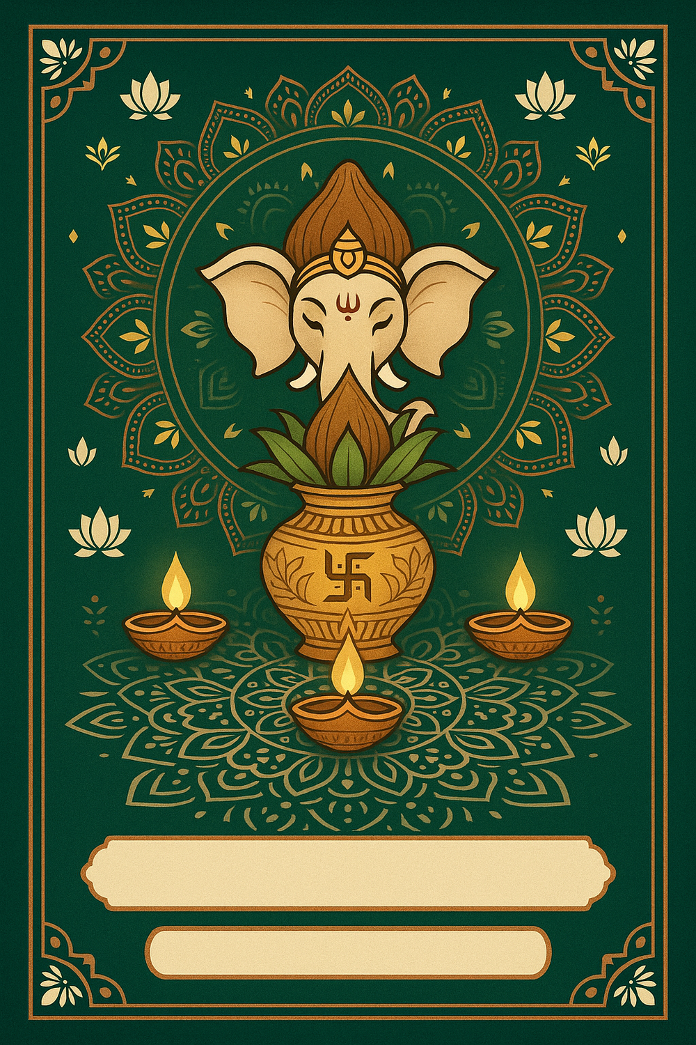 Ganesh Mandal ID Card Design Templates SVG (85x130mm) – Editable for CorelDRAW, Photoshop, Illustrator